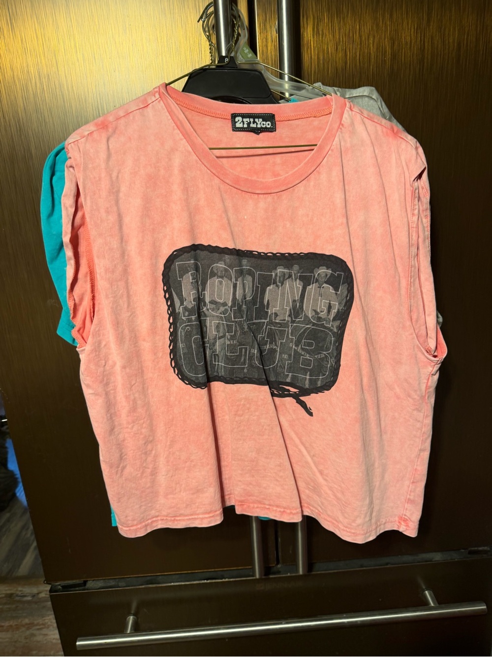 2fly ladies crop Pink Graphic Tank Top Sz sm